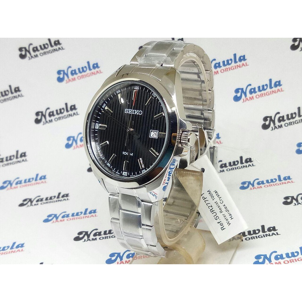 Seiko Quartz SUR277P1 Analog Black Pattern - Jam Tangan Pria SUR277