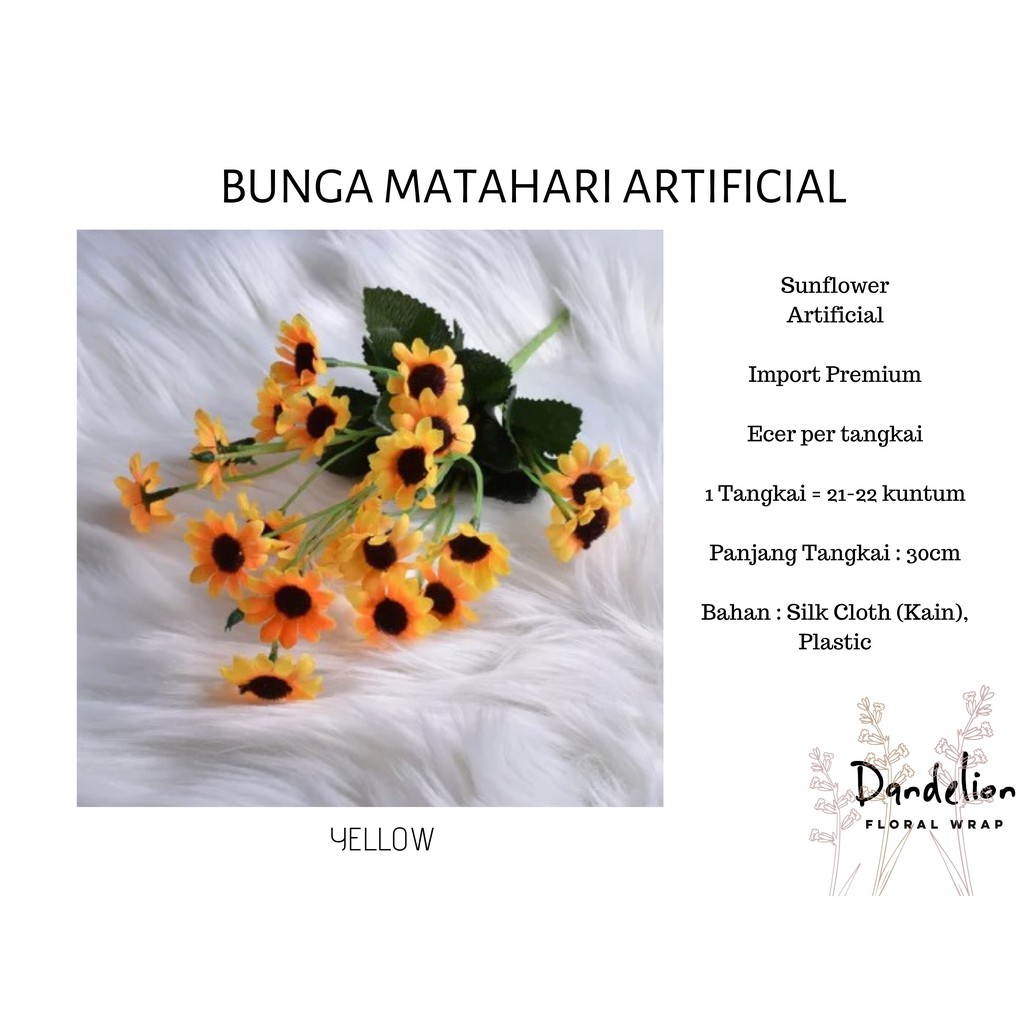 BUNGA MATAHARI ARTIFICIAL SUNFLOWER BUNGA PLASTIK DEKORASI HAND BOUQUET PREMIUM