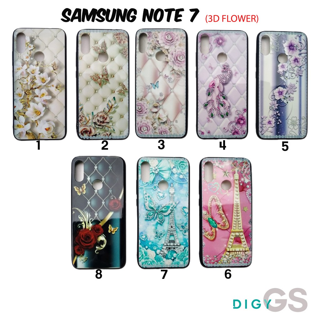 Case REDMI NOTE 7  casing hp Fuze 3D motif bunga  flower