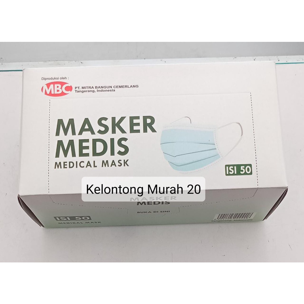 MASKER MEDIS MBC 50 PC PUTIH MURAH BERKUALITAS