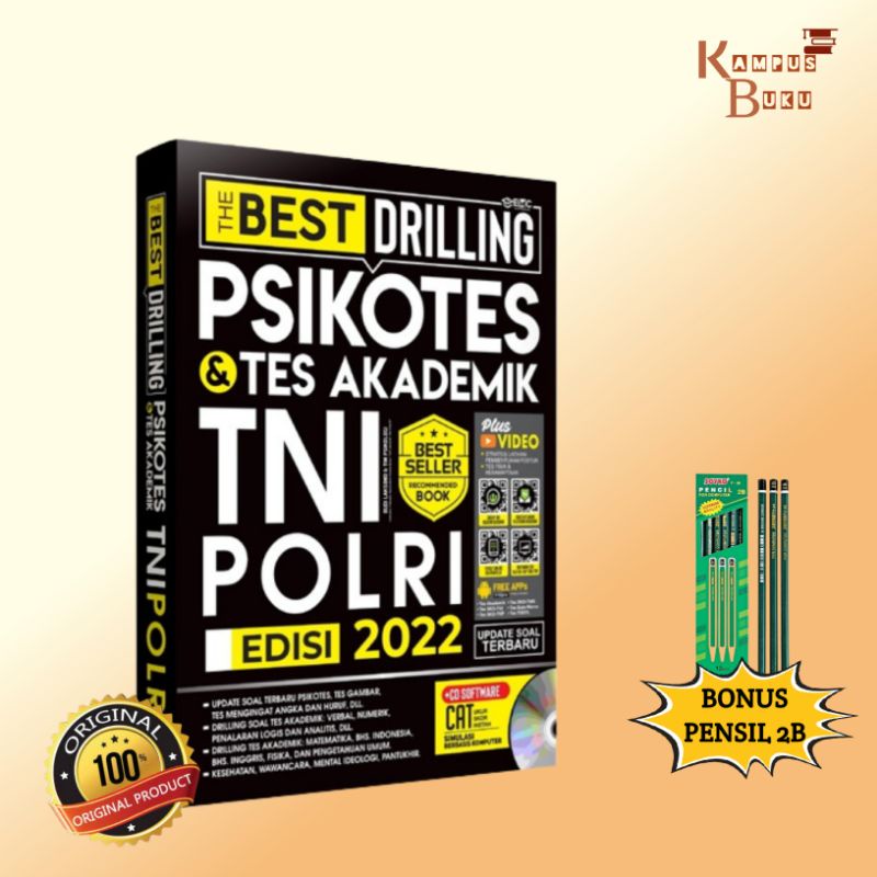 BUKU TNI POLRI 2022 : THE BEST DRILLING PSIKOTES & TES AKADEMIK TNI POLRI 2021-2022