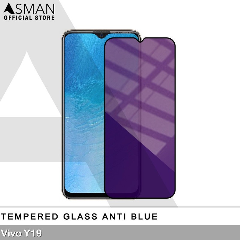 Tempered Glass Blue Light Full Lem VIVO Y19 Anti Radiasi Screen Protector