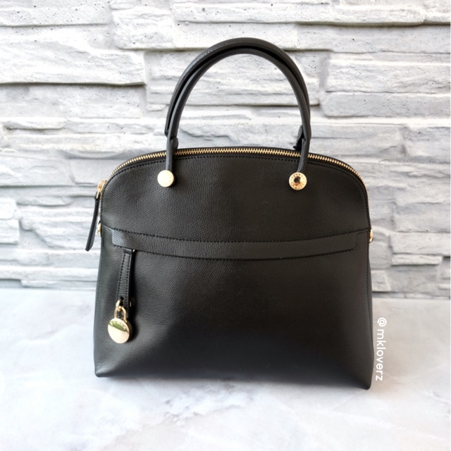 Furla Piper Dome Medium Satchel (Black)