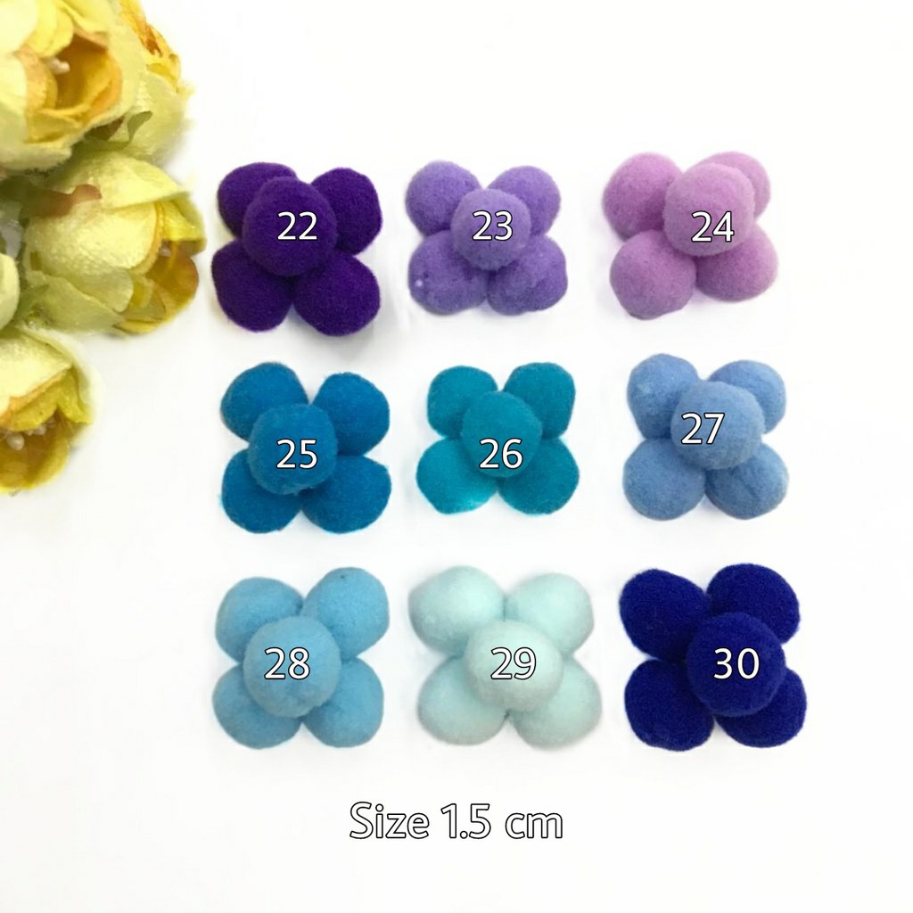 1 PACK - 1 CM &amp; 1.5 CM POMPOM HALUS ANEKA WARNA