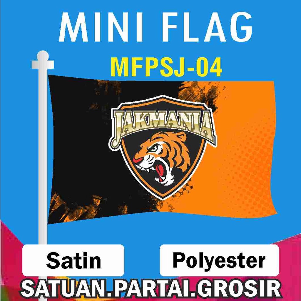 MINI FLAG PERSIJA / BENDERA PERSIJA / CETAK BENDERA CUSTOM FULL PRINTING / MINI FLAG CUSTOM