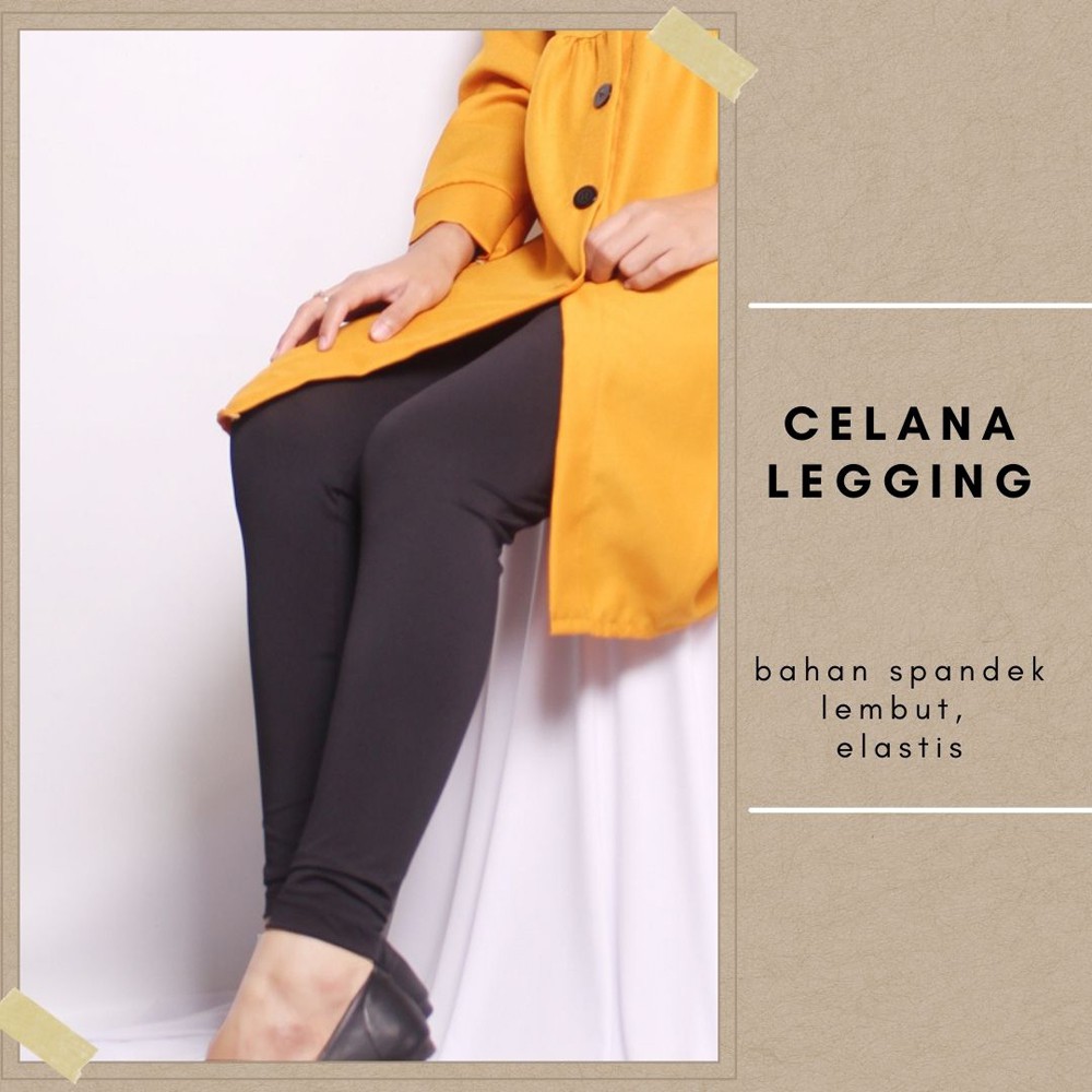 Celana Legging Basic Wanita /  Celana Panjang Wanita Bahan Jersey Spandek Adem