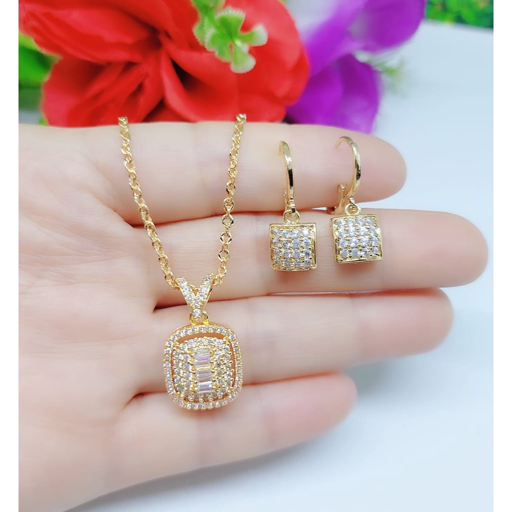 Set perhiasan kalung dan anting lapis emas A1,A2