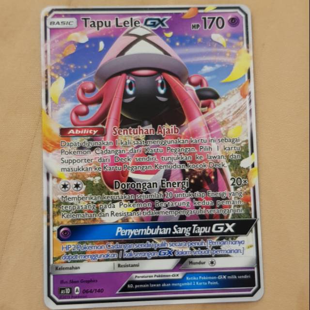 Kartu Pokemon Tapu Lele GX INDO ORI (TCG)