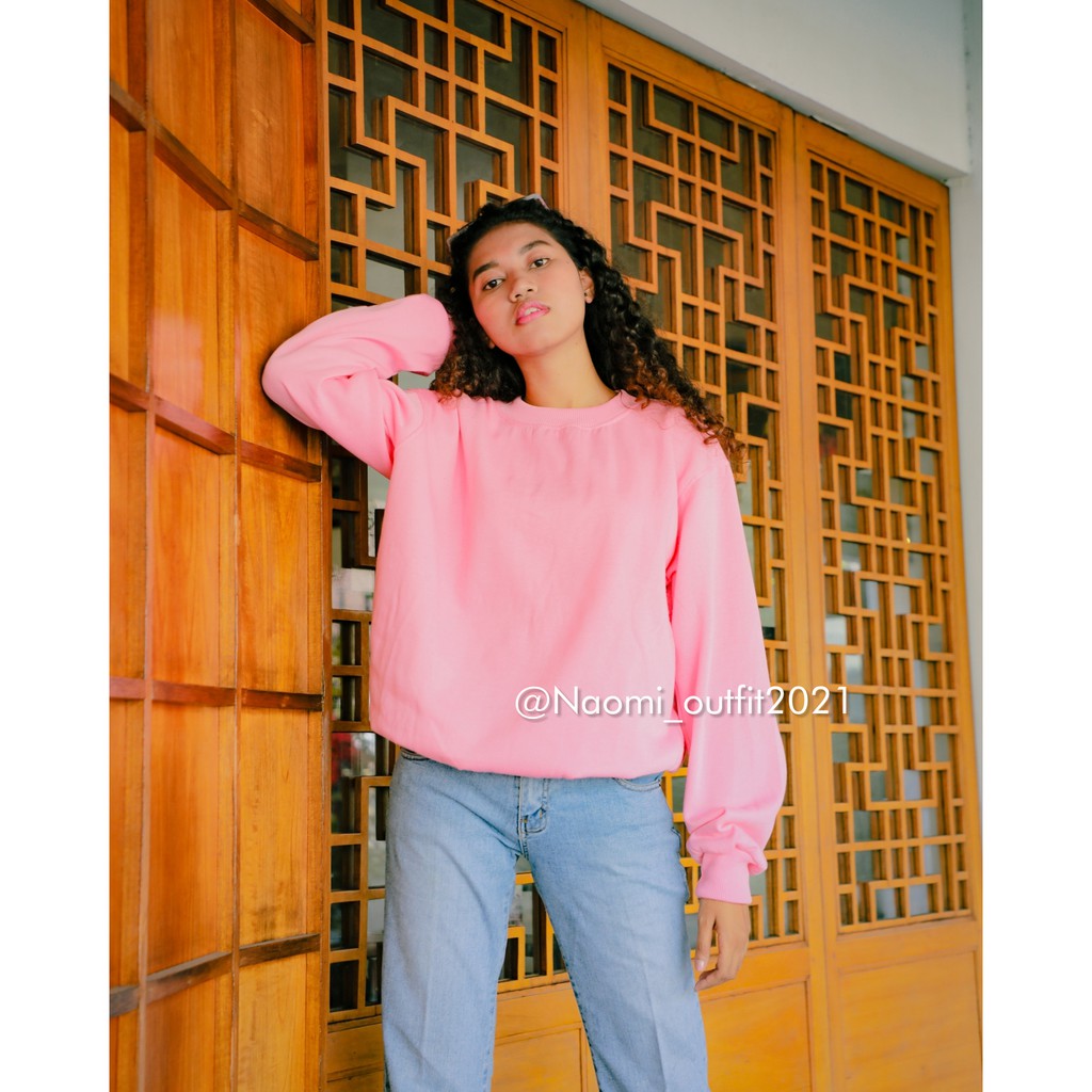SWEATER |BASIC SWEATER POLOS |SWEATER PRIA |SWEATER WANITA |WARNA PINK BABY | SIZE M-XXL
