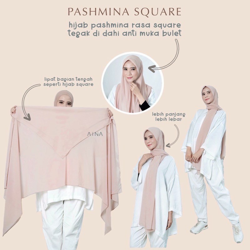 Pashmina square 180x75 cm ceruty baby doll premium | pashmina instan | Shawl