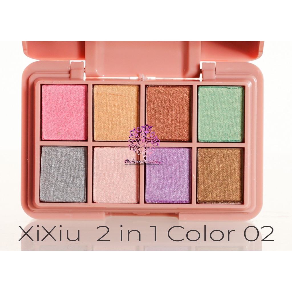 Ready Stock !! Xi Xiu 2 in 1 Eyeshadow &amp; Blushon | 8 Colors Eye Shadow &amp; 2 Colors Blush On | XIXIU