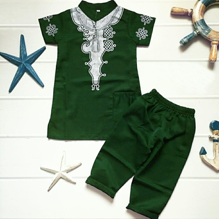 Koko Pakistan Anak / Koko Assalam Bordir Lengan Panjang Polos K 3397KU Koko Revo Baju Muslim Baju