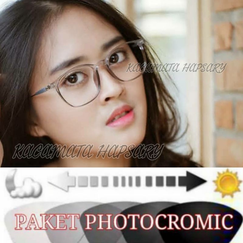 PAKET FRAME + LENSA PHOTOCROMIC | KACAMATA MINUS | KACAMATA WANITA 21301 | KACAMATA ANTI RADIASI