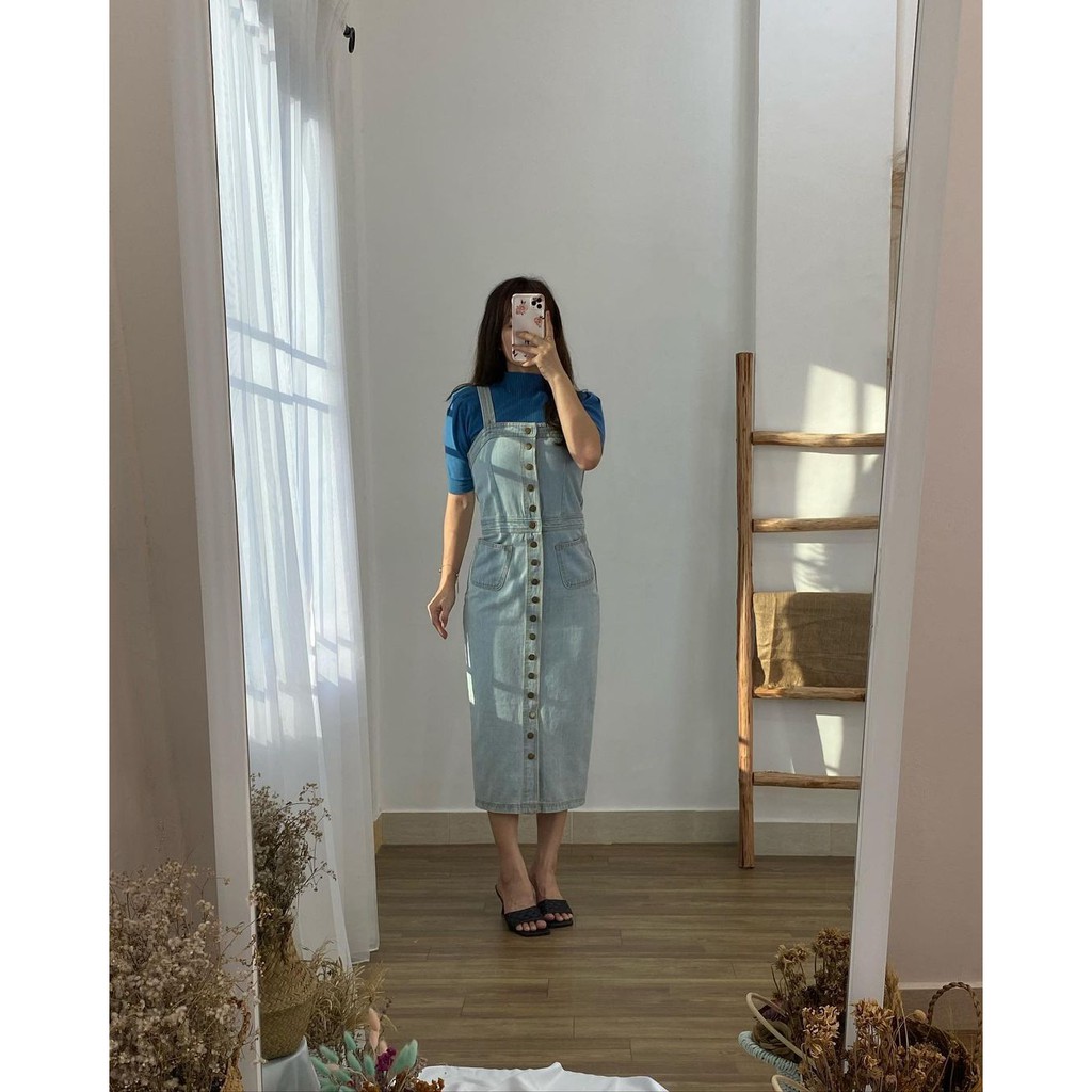 Zoya Denim Dress | dress wanita | overal wanita |dress denim | dress import