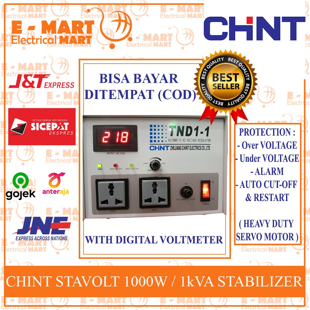 CHiNT Stabilizer 1000 watt 1000W / CHiNT Stavolt 1kVA BERGARANSI