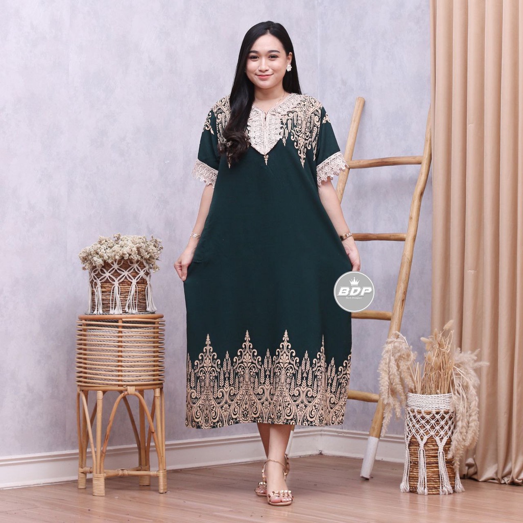 Dianputri - Daster Arab Zeema | Rayon Super Grade A | Resleting Depan Busui | Renda Milo Ori-3