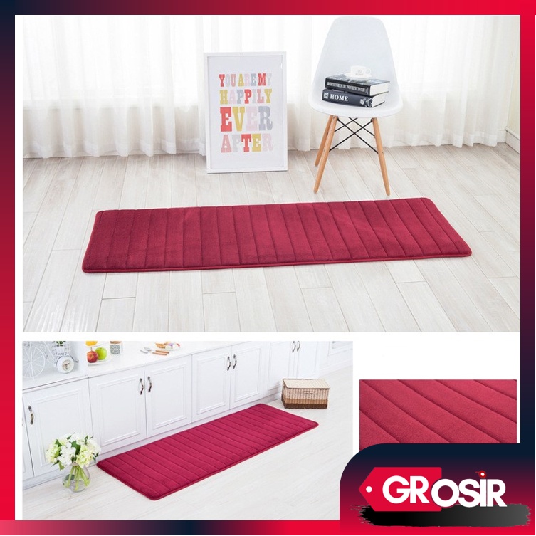 Grosir - H944 (120x40cm) Keset Dapur Anti Slip / Keset Kaki Panjang / Memory Foam / Keset Warna Polos