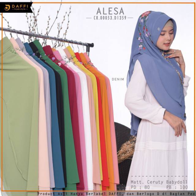 KHIMAR ORI DAFFI ALESA 2 LAYER MOTIF BUNGA