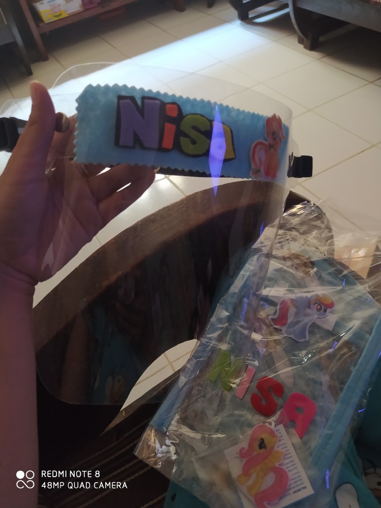 Face Shield Anak Buka Tutup Karakter Custom Nama Untuk Pelindung Wajah Anak Naik Turun Lucu Murah