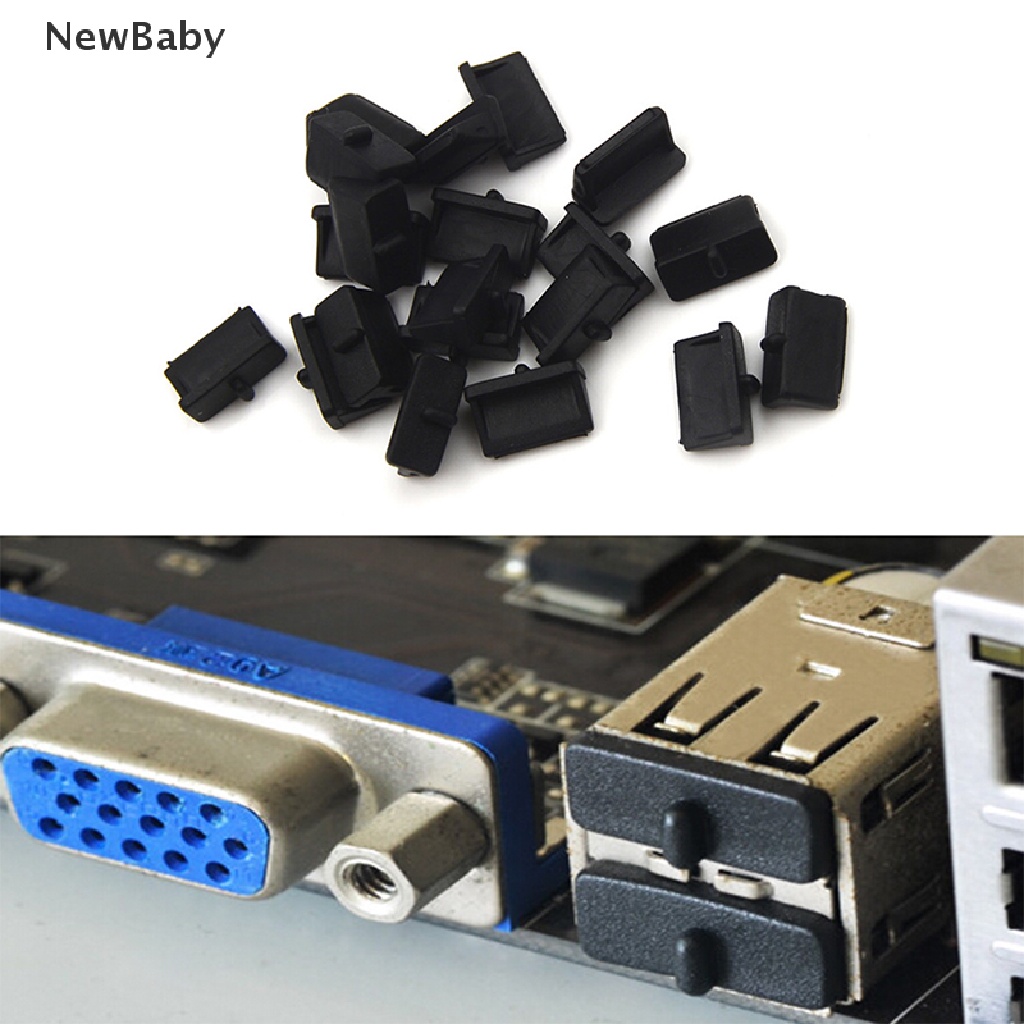 Newbaby 20pcs Cover Penutup Port USB Bahan Plastik Lembut Anti Debu Untuk Wanita