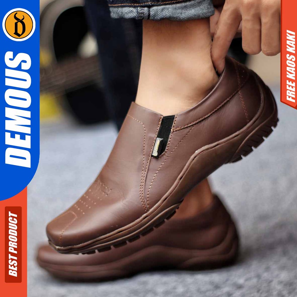 DEMOUS BADIL Sepatu Formal Casual Pantofel Kulit Asli Pria