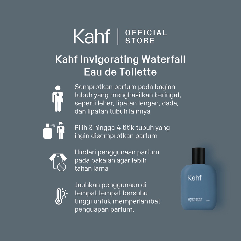 Kahf Men Eau de Toilette Parfume 35ml | Parfum Pria | Humbling Forest | Invigorating Waterfall | Revered Oud |True Brotherhood