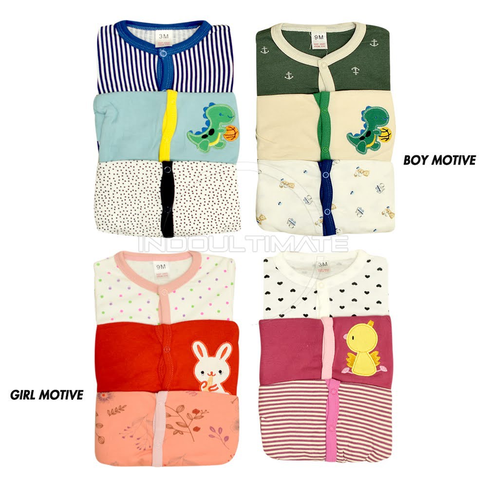 [3in1] Baju Bayi Jumsuit Jumper Sleepsuit Bayi Kaki Tutup Jumsuit Anak Baju Tidur Anak BC-09001
