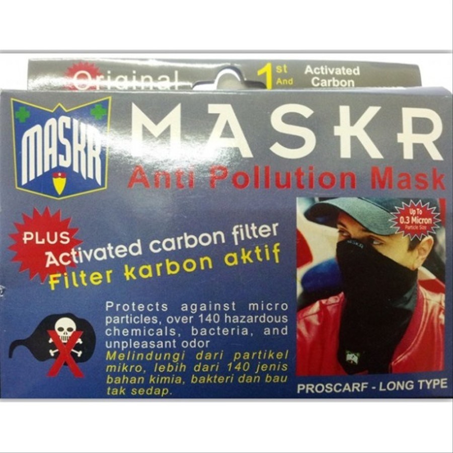 PROMO ORIGINAL Masker Long CARBON Fiber Filter MASKR Panjang Anti Debu