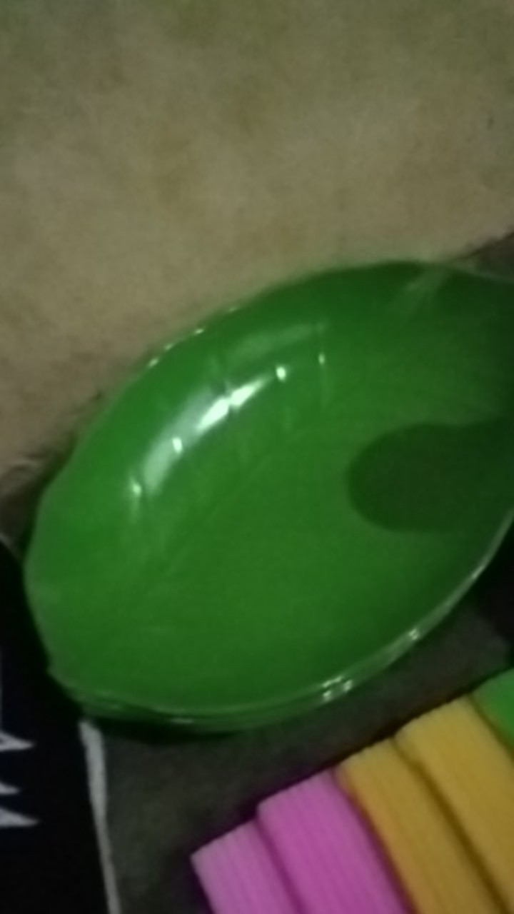 3 Pcs Piring Melamin Bentuk Daun Unika M6908 (uk.kecil) - Hijau