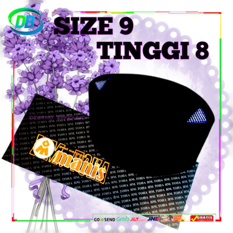 Peci Hitam Manis Haji Moch Toha - Songkok Hitam Manis - Peci Manis - Kopiah Hitam - Kopiah Manis - K