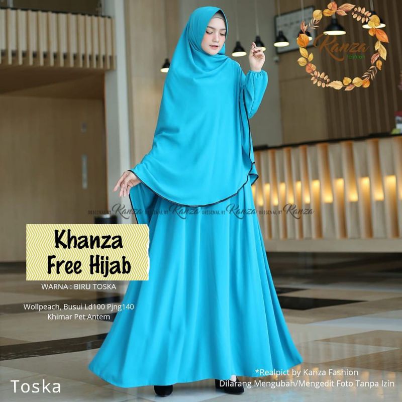 Baju Gamis Dress Pesta Kondangan Muslim Syari Busui Polos Wanita Ukuran  L XL XXL JUMBO KHANZA Plus 