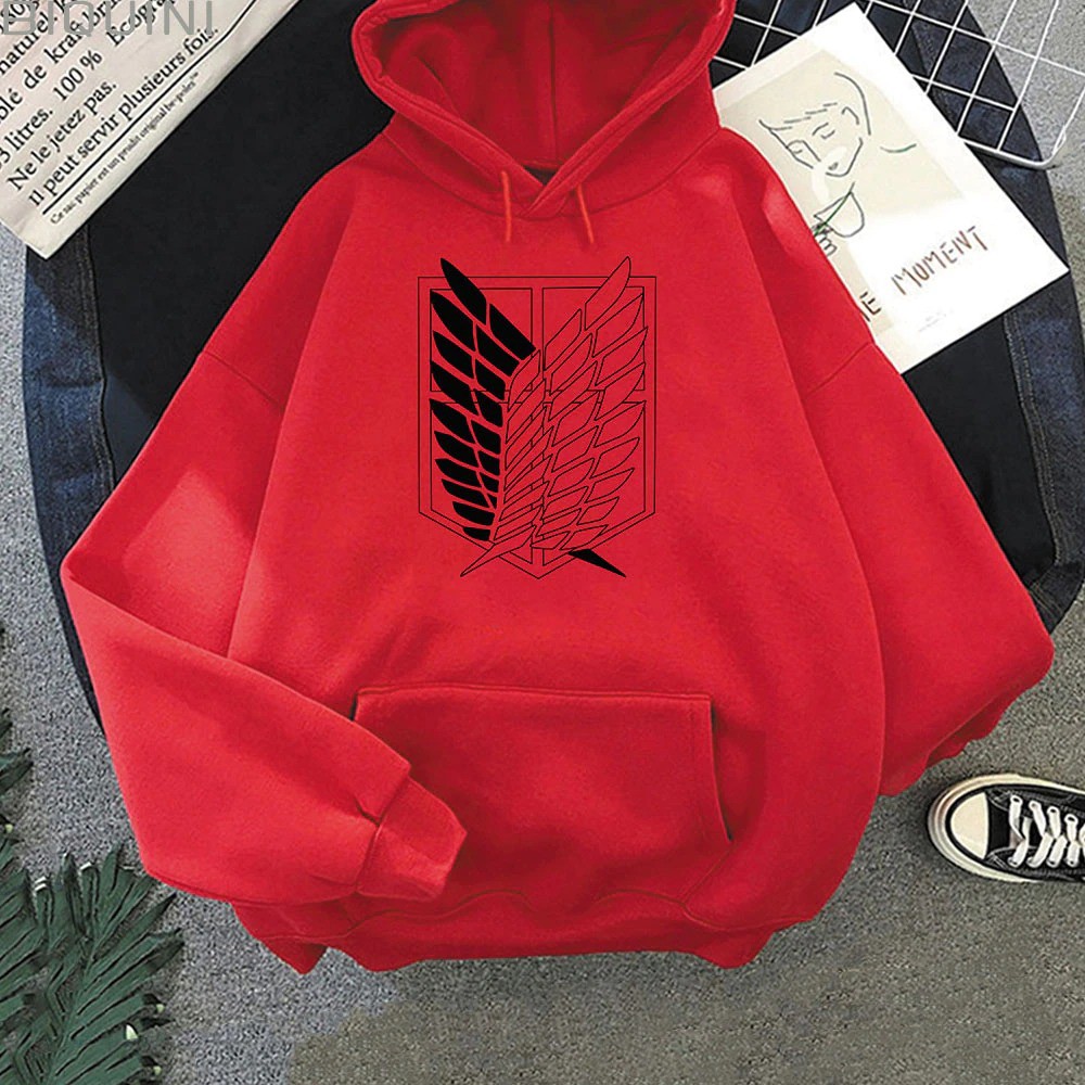 IvannaCollection Sweater Hoodie Anime Wanita dan Pria Attack On Titan Shingeki No Kyojin