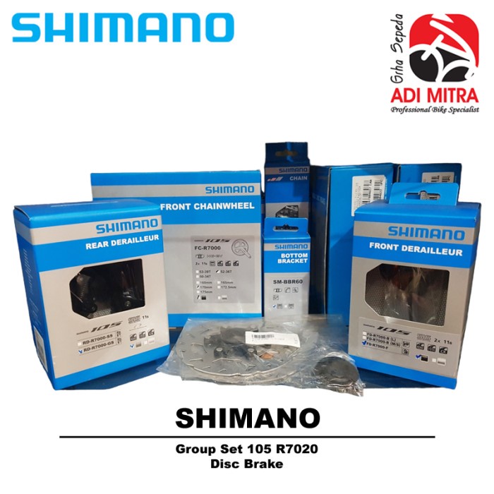 Shimano 105 R7020 Disc Brake 11 Speed Groupset Sepeda
