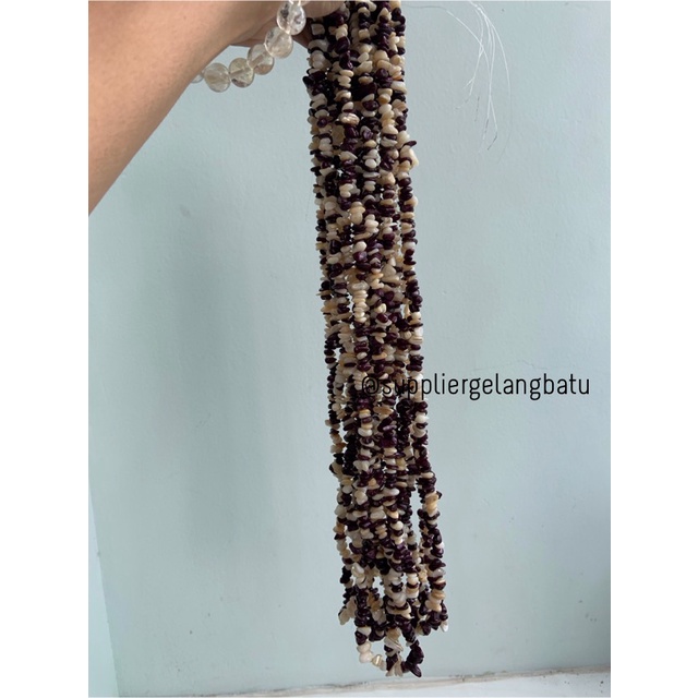 kerikil Batu alam mix white purple pearl 1cm manik aksesori craft glos