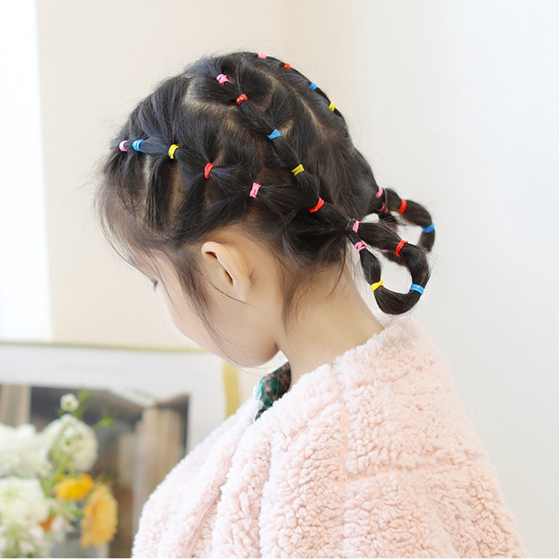1000/100/50/20pcs Karet Ikat Rambut Ponytail Ala Korea Untuk Anak Perempuan