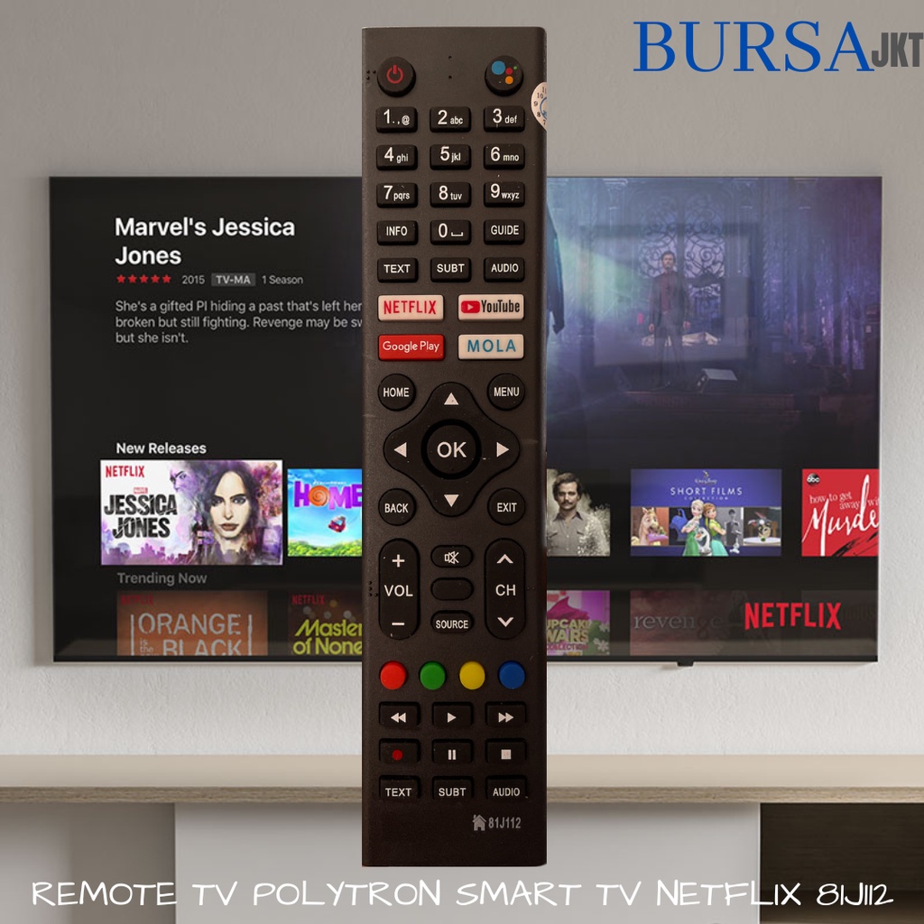 REMOTE POLYTRON DIGITAL SMART TV NETFLIX YOUTUBE PRIME 81J112