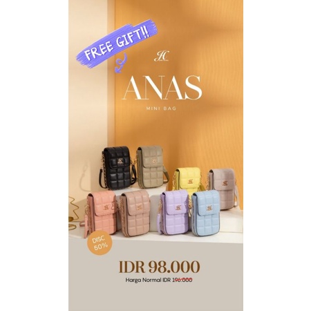 JIMS HONEY- TAS ELEGANT SLEMPANG WANITA TAS HP WANITA ANAS BAG JIMS HONEY FREE GIFT