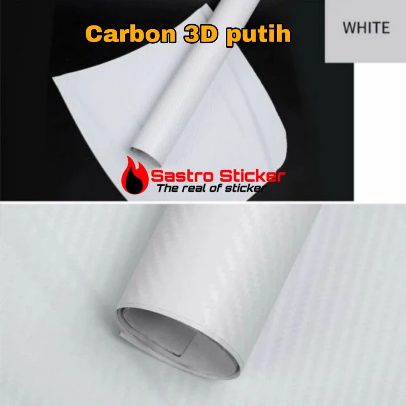 Sticker skotlet karbon 3D putih/skotlet carbon