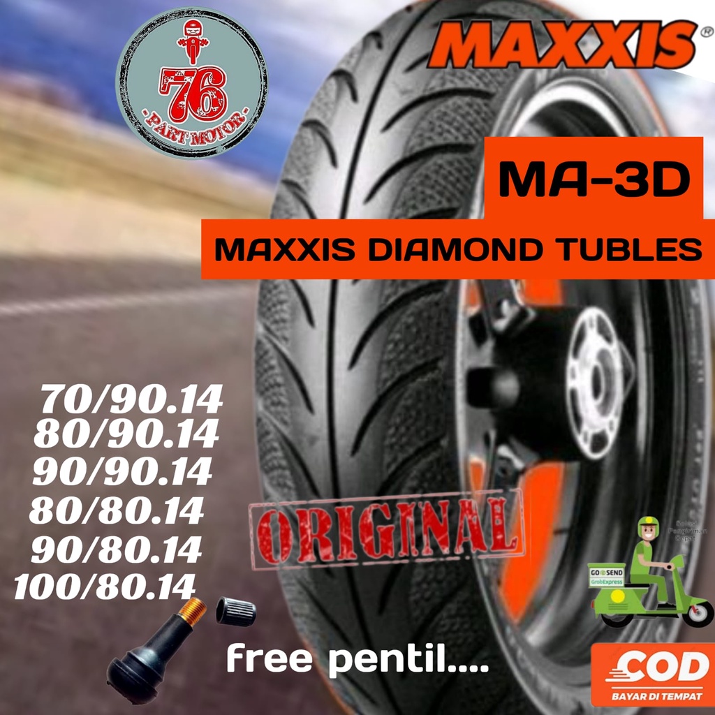 BAN TUBLESS MAXXIS DIAMOND (70/90.14-80/80.14-80/90.14-90/80.14-90/90.14-100/80.14) free pentil