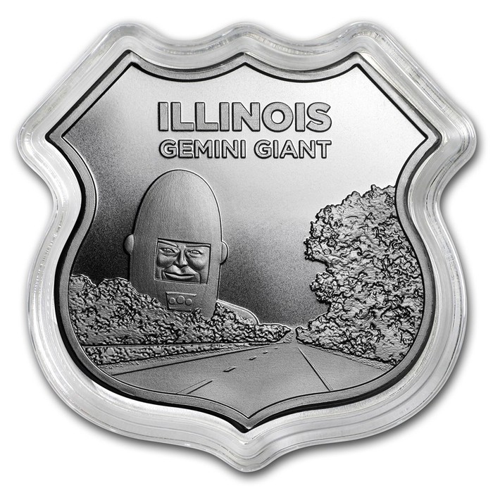 Route 66 1oz Silver Icon I (Illinois Gemini Giant)