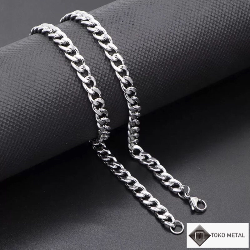 KALUNG TITANIUM MODEL RANTAI PREMIUM KUALITI PRIA 45 CM 50 CM 60 CM [ TOKO METAL ]