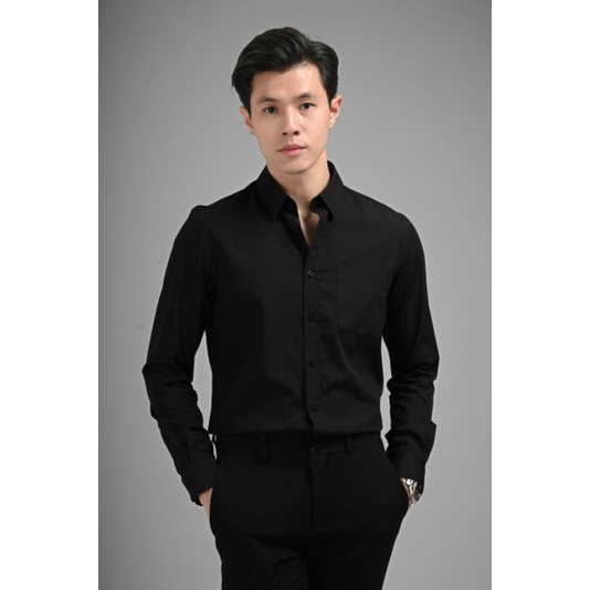 Elgant Basic Shirt Black By Heymale.id - (SIZE S) Original 100%