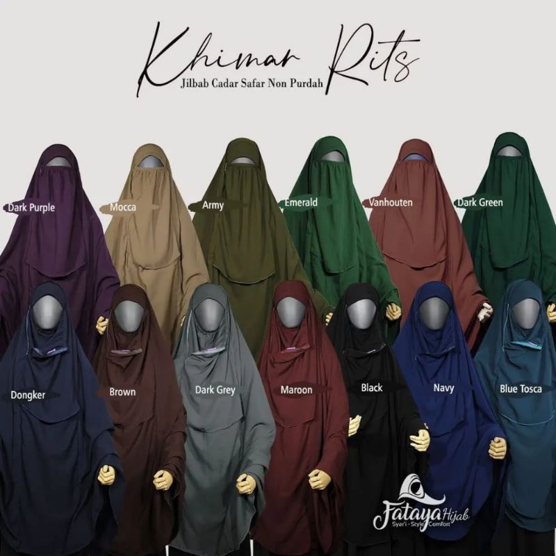 Khimar jilbab cadar ritz tanpa purdah