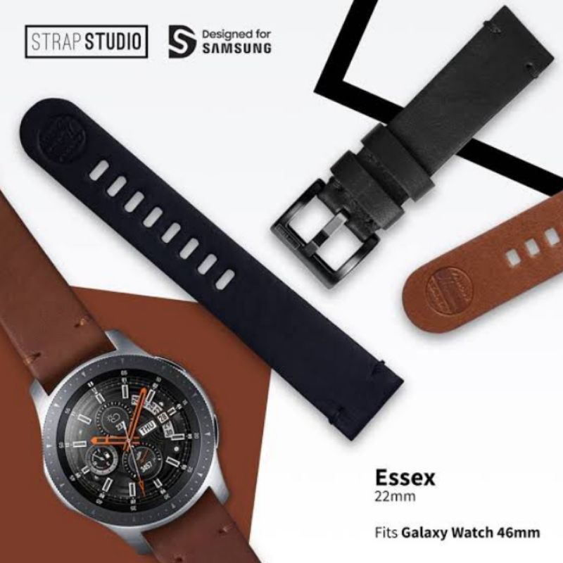 Samsung Galaxy Wacth Active 2 3 4 Original Strap Studio Leather Tali Jam 20mm 22mm 40mm 44mm 42mm