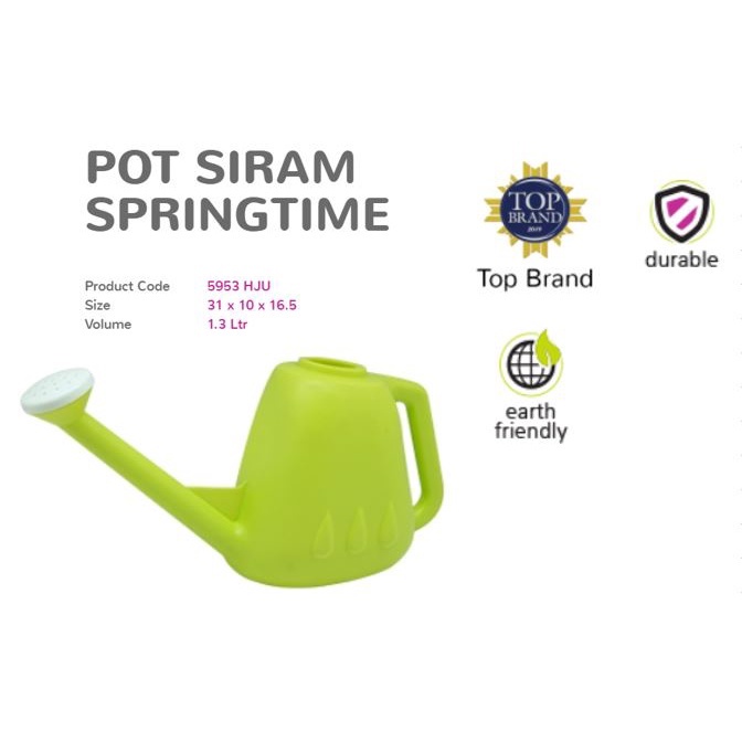 Alat Siraman Bunga Pot Siram Springtime Alat Teko Penyiraman Bunga Tanaman 1,3 Liter Watering Can