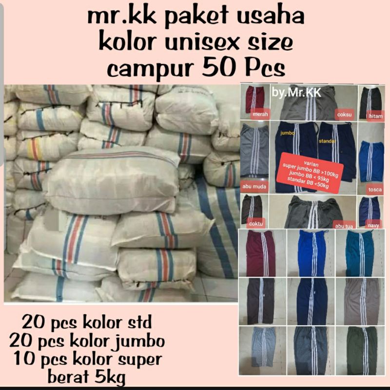 PAKET USAHA kolor unisex mr.kk 50 pcs size campur