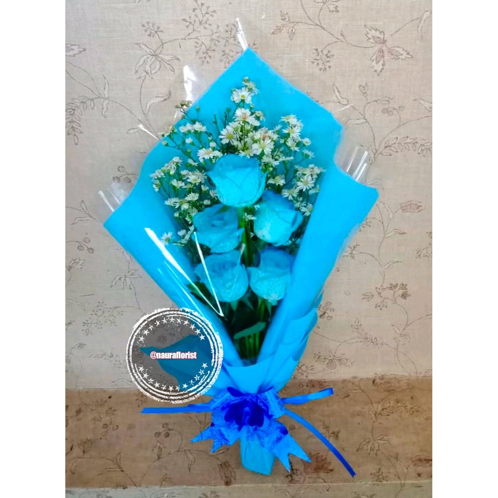 Jual Buket Bunga Wisuda Mawar Biru Diskon Shopee Indonesia