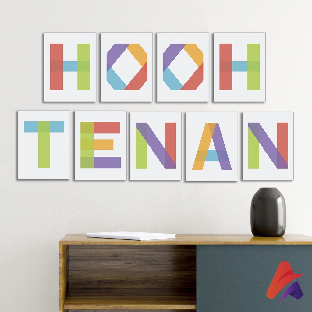 HIASAN DINDING APOLITO NAMA ALFABET ABJAD (15X20) WALL DECOR PAJANGAN DINDING DEKORASI DINDING