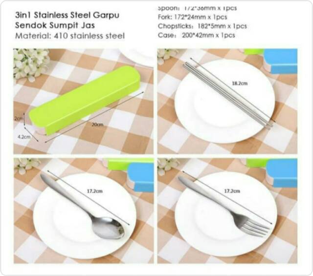 SET ALAT MAKAN STAINLESS STEEL SENDOK GARPU SUMPIT KUALITAS TEBAL DAN KOKOH