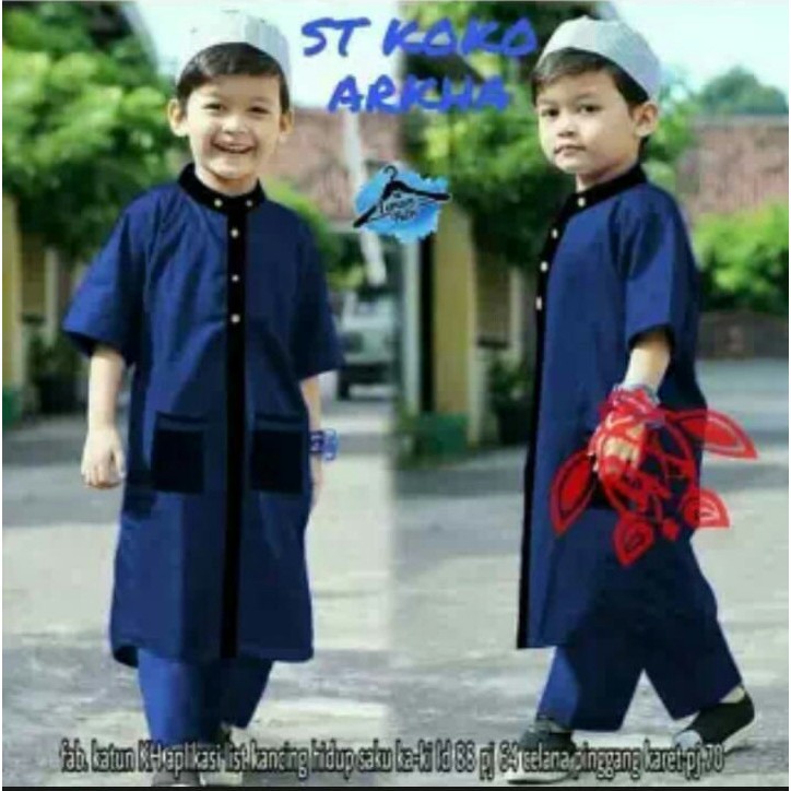 Stelan Koko anak ARKHA, Stelan Jubah Anak, Baju Lebaran Anak